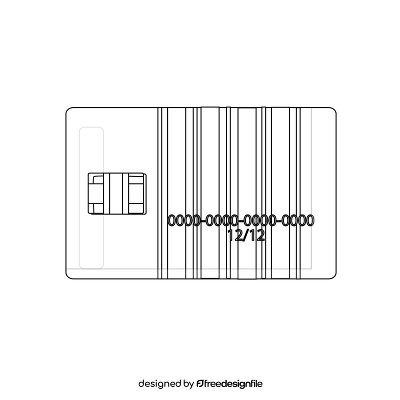 Debit card drawing black and white clipart