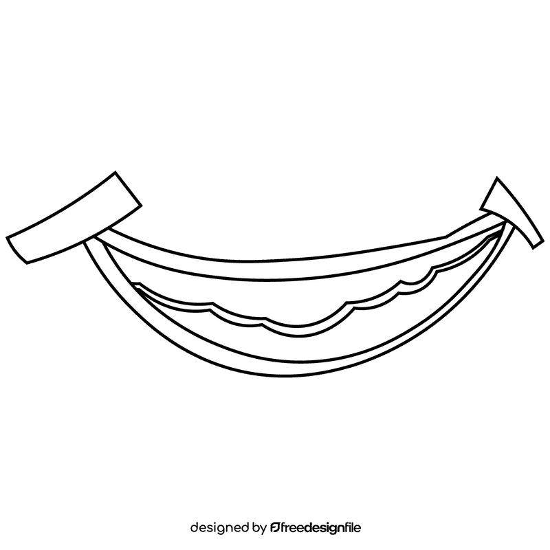 Mouth smile black and white clipart