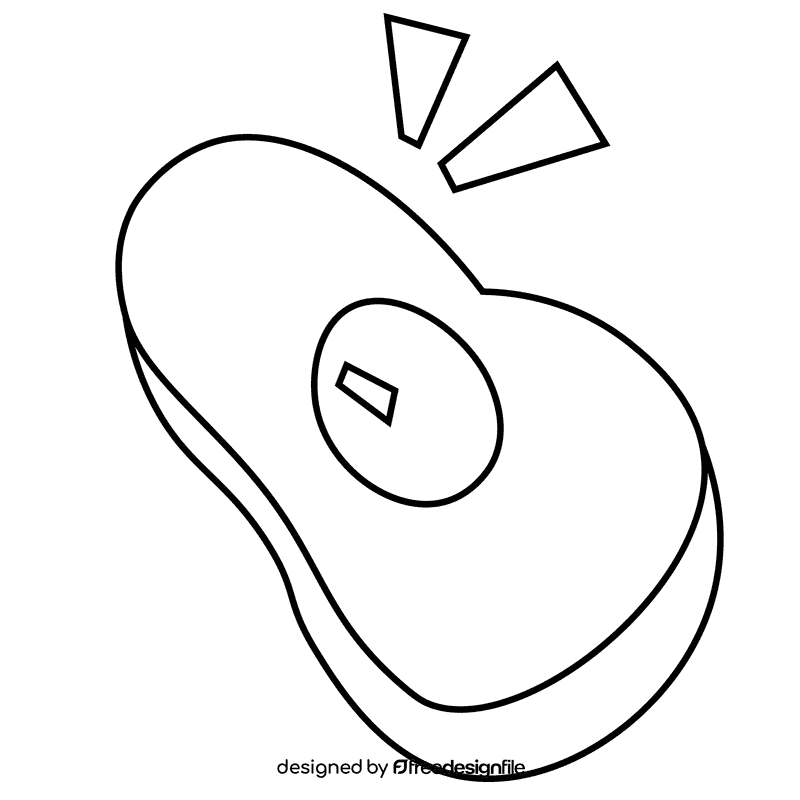 Muscles avocado black and white clipart
