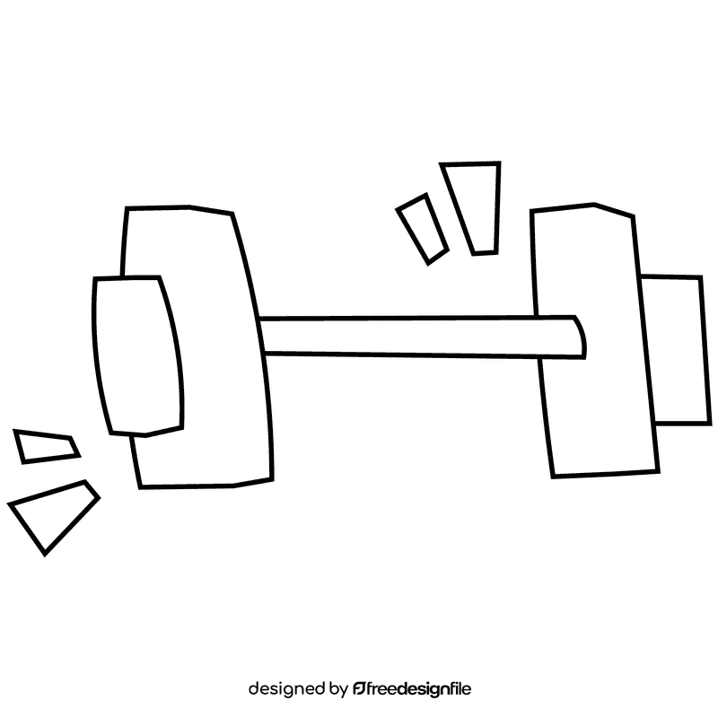 Muscles dumbbell black and white clipart