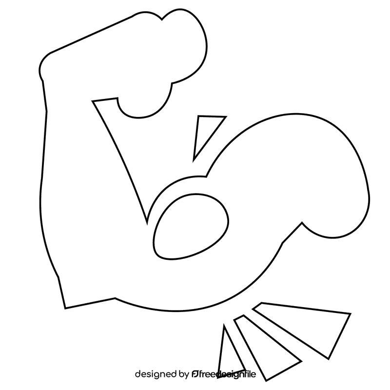 Muscles engaged black and white clipart
