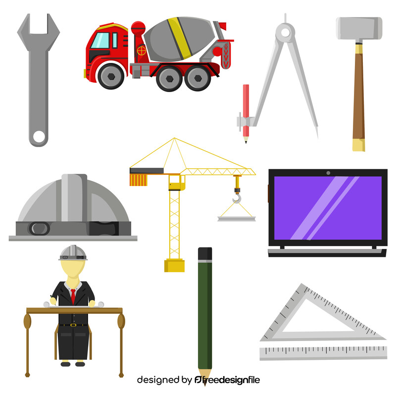 Engineer icons set vector
