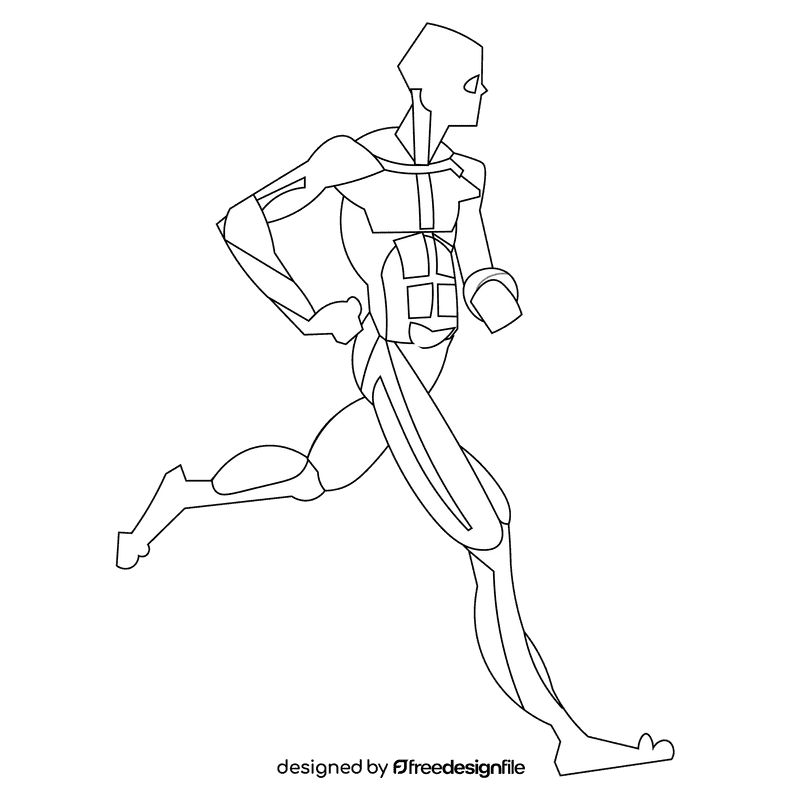 Muscles fullbody black and white clipart