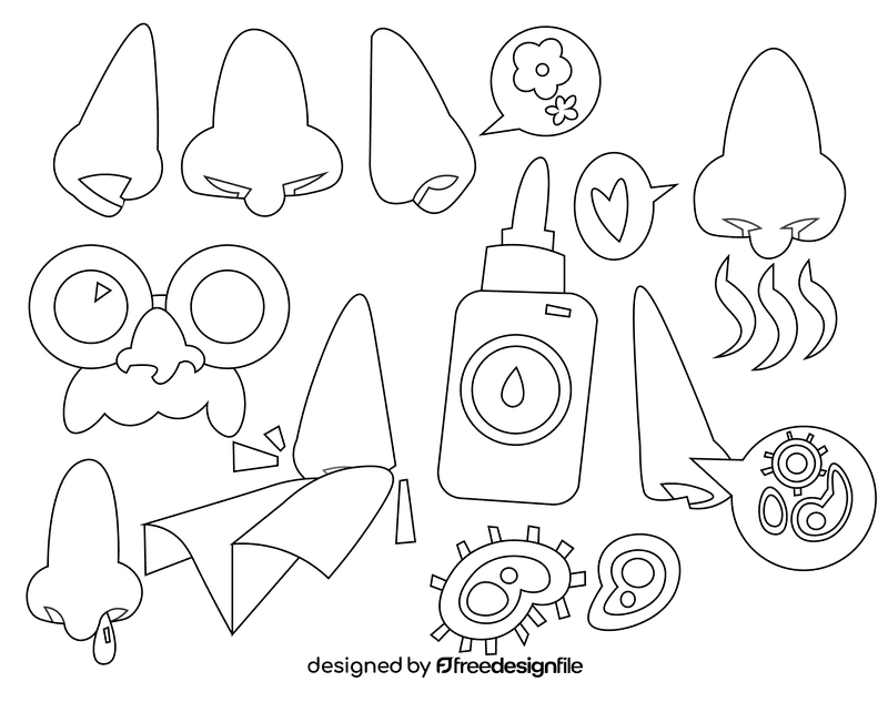 Nose black and white vector