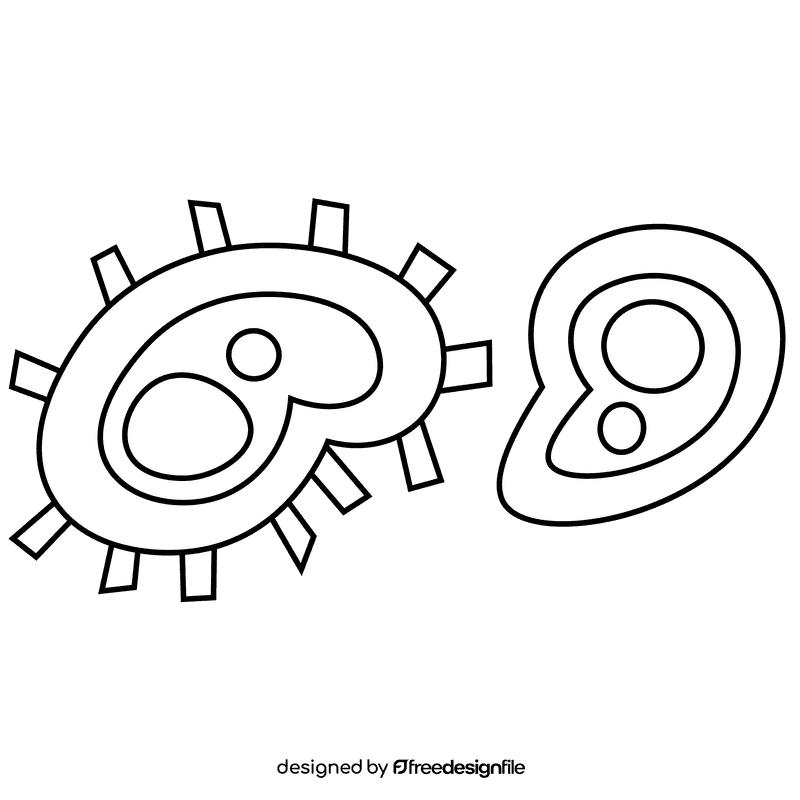 Nose bacteria black and white clipart