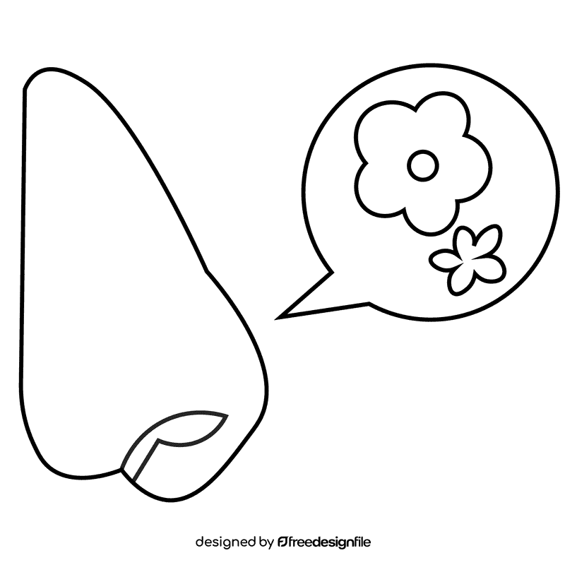 Nose flowers black and white clipart
