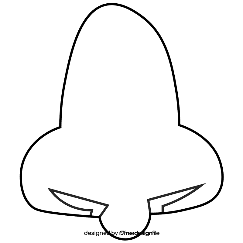 Nose frontview black and white clipart