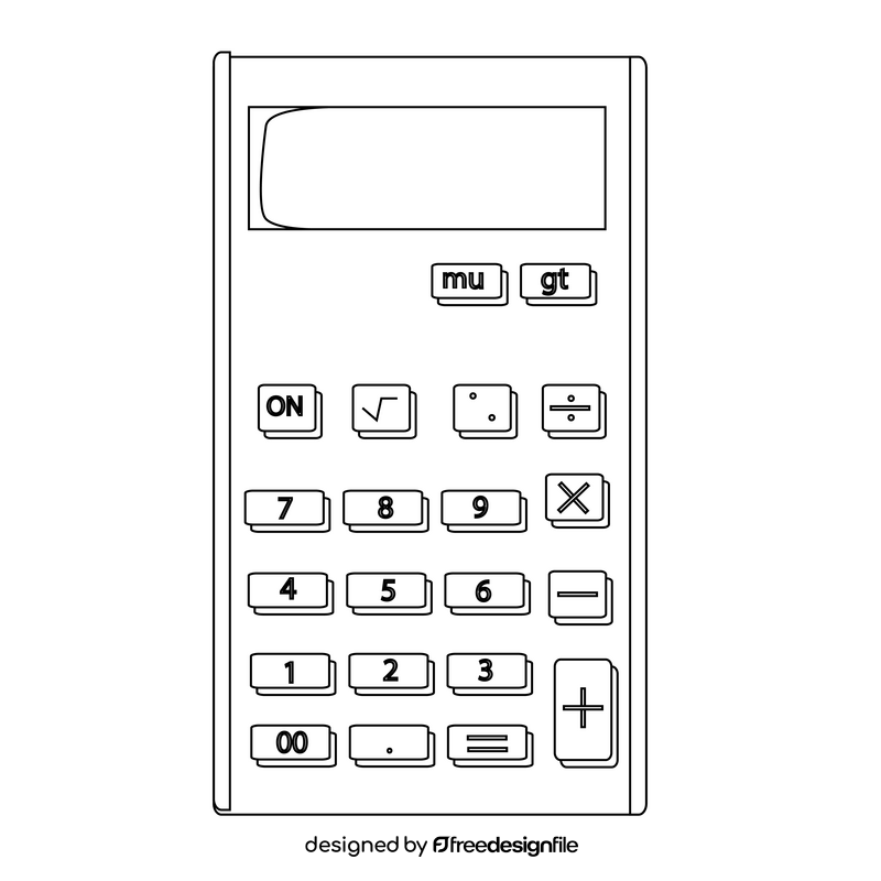 Calculator drawing black and white clipart