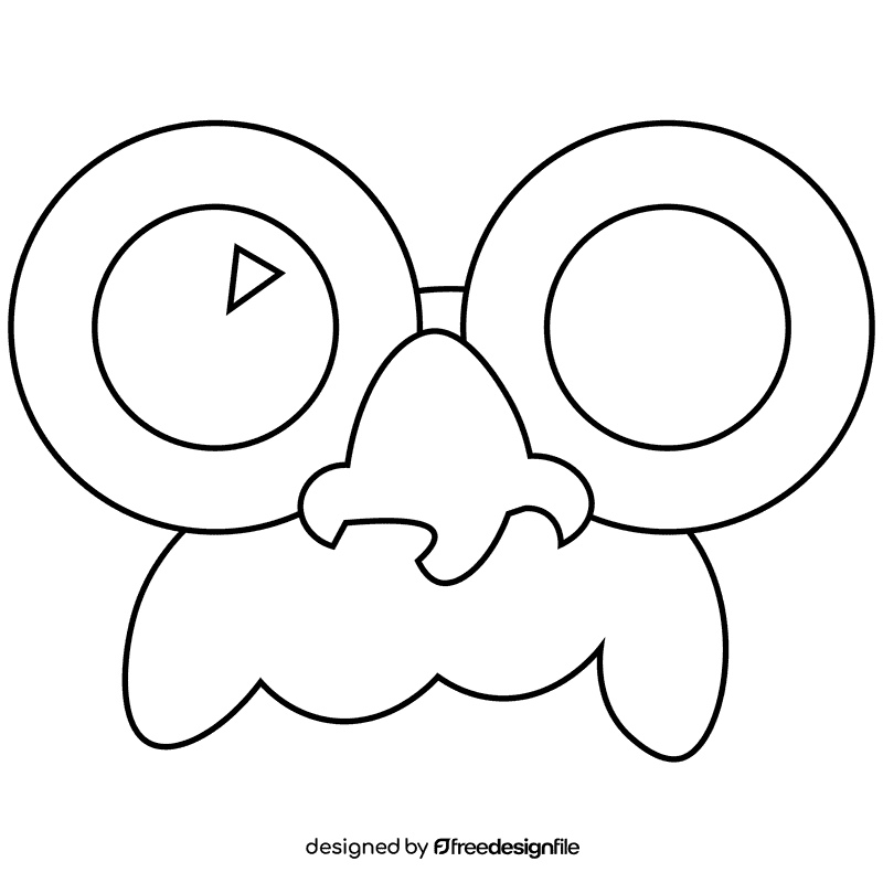 Nose glasses black and white clipart