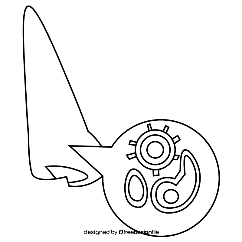 Nose infected black and white clipart