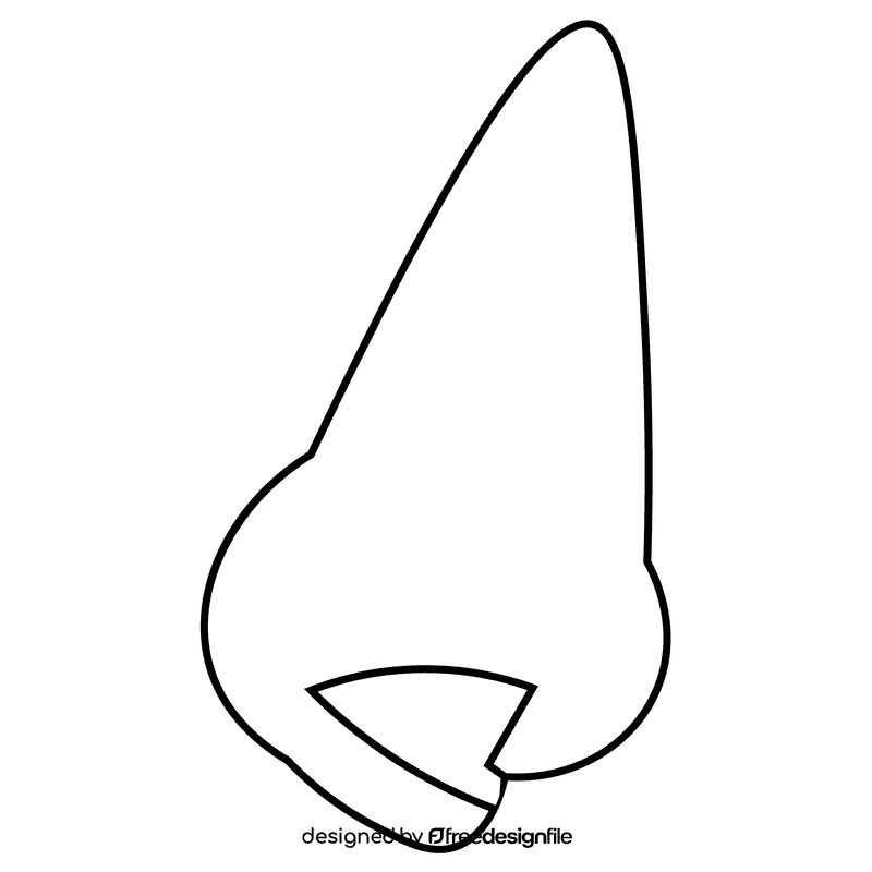 Nose profile black and white clipart