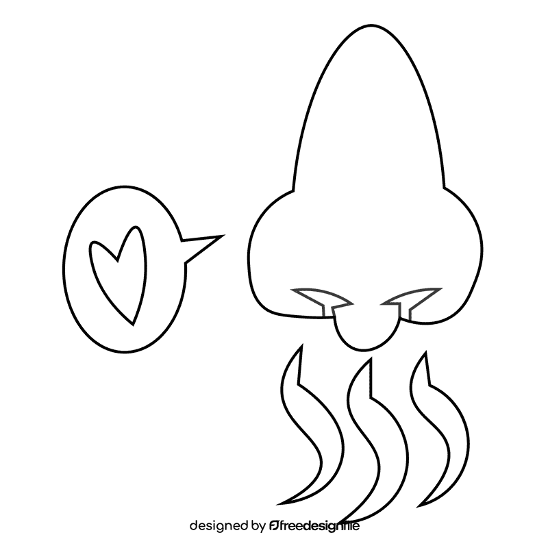 Nose smell black and white clipart