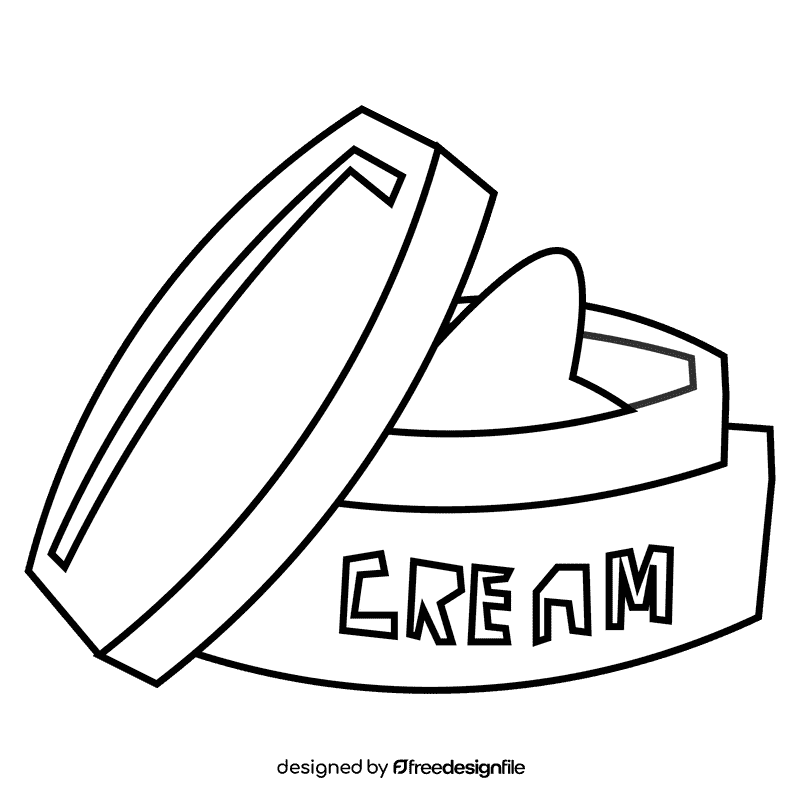 Skin cream black and white clipart