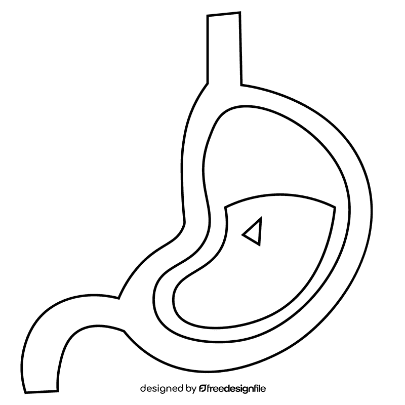 Stomach acid black and white clipart