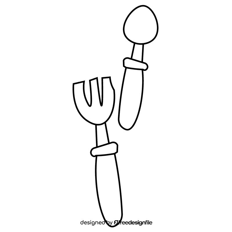 Stomach fork black and white clipart