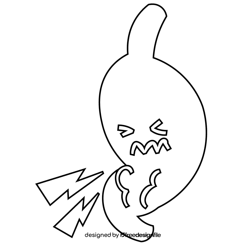 Stomach hungry black and white clipart