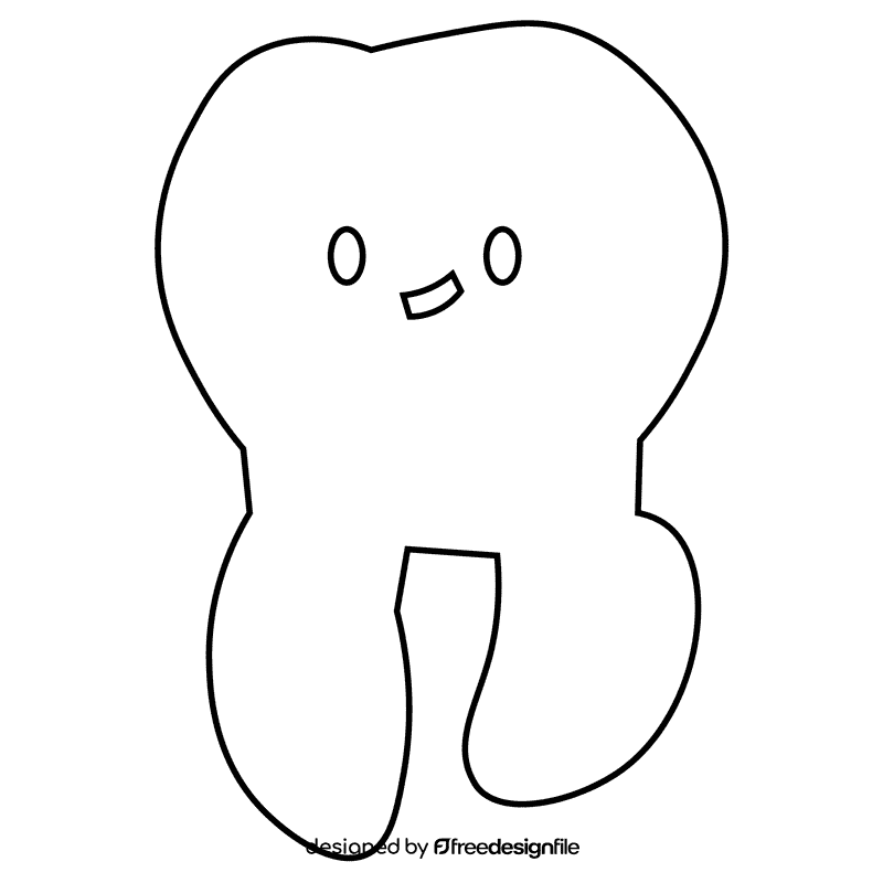 Tooth black and white clipart