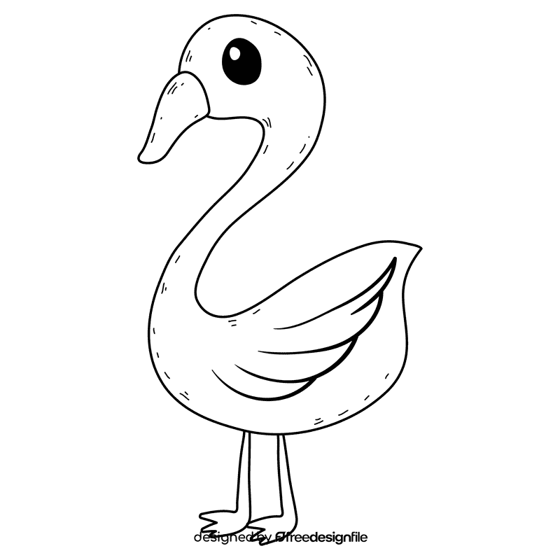 Swan black and white clipart