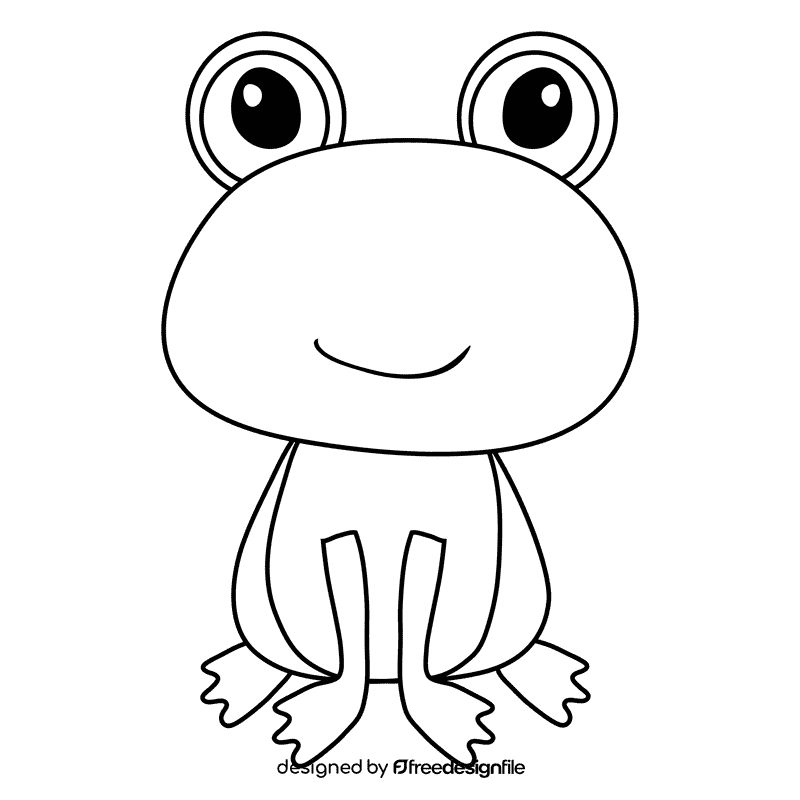 Frog black and white clipart
