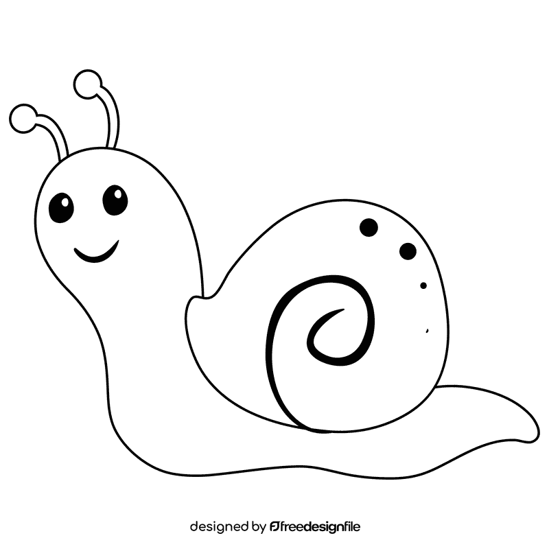 Snail black and white clipart