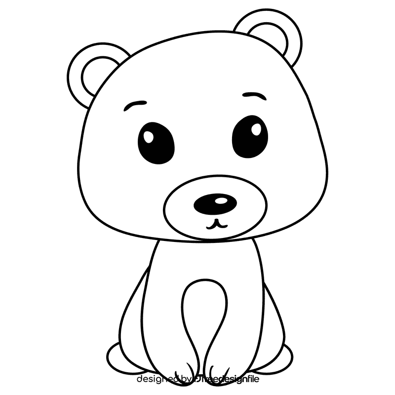 Bear black and white clipart