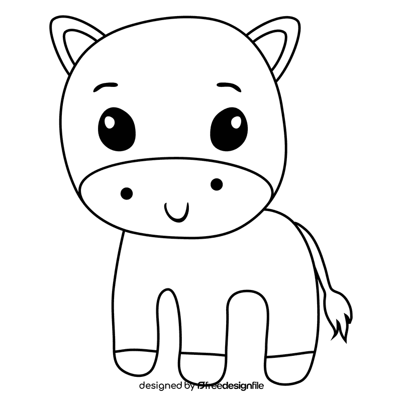 Donkey black and white clipart