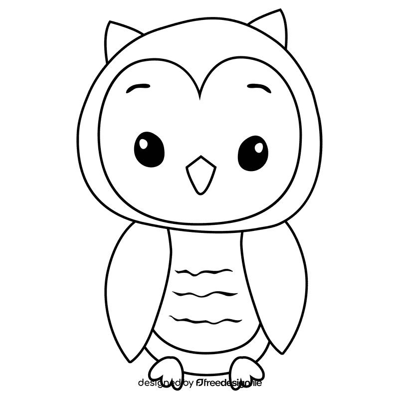 Owl black and white clipart