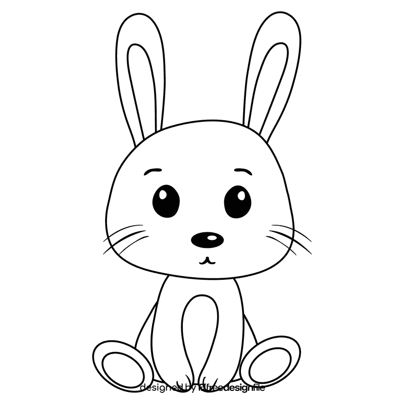 Rabbit black and white clipart