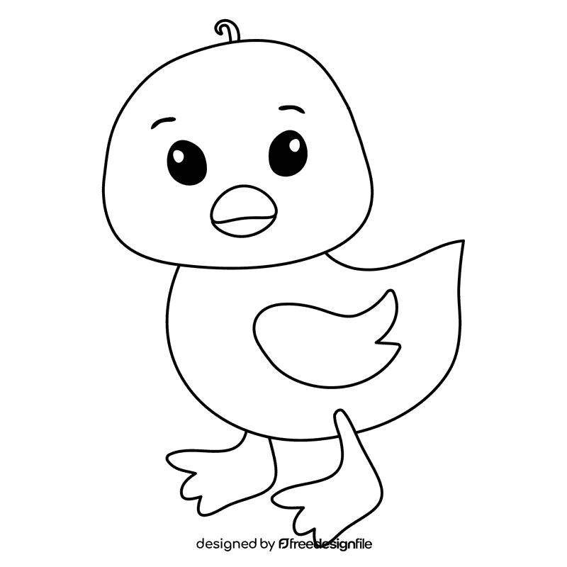 Duck black and white clipart