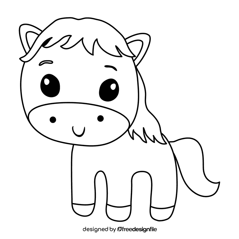 Horse black and white clipart