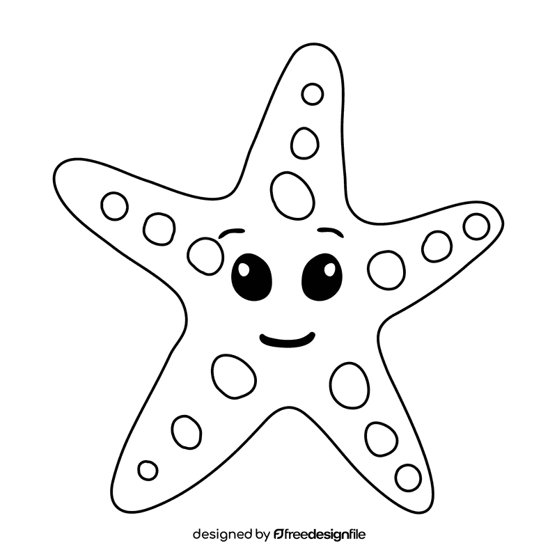 Starfish black and white clipart
