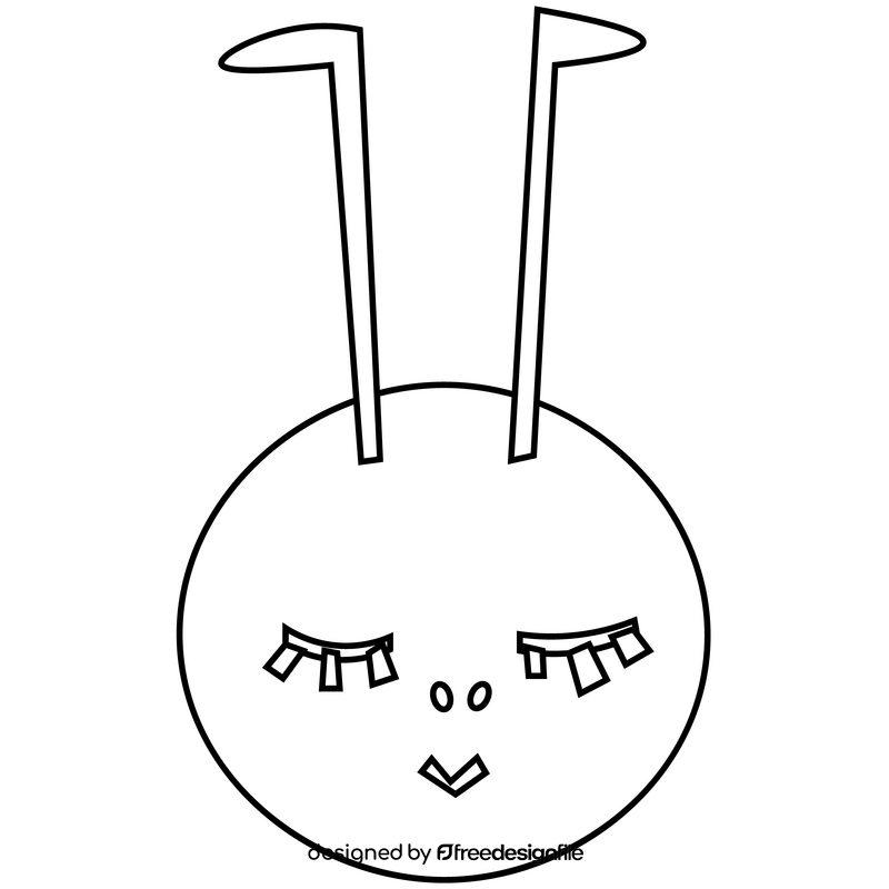 Caterpillar head black and white clipart