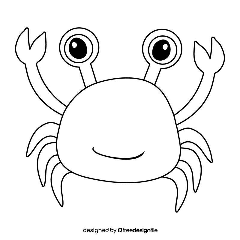 Crab black and white clipart