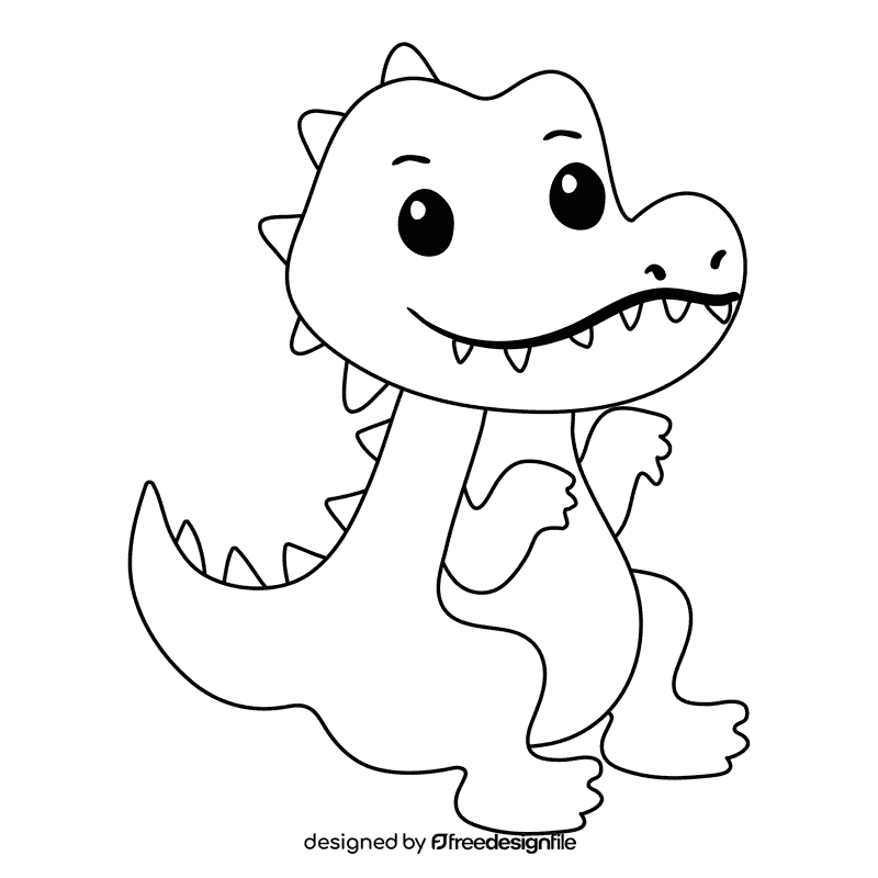Dinosaur black and white clipart