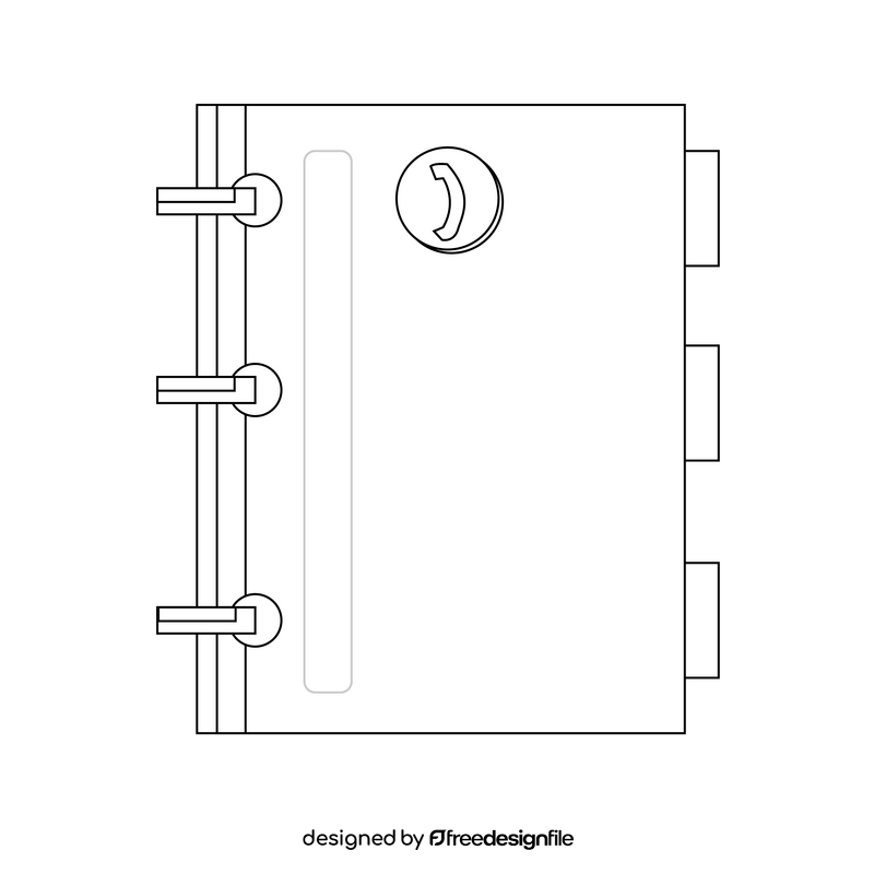 Phone book drawing black and white clipart