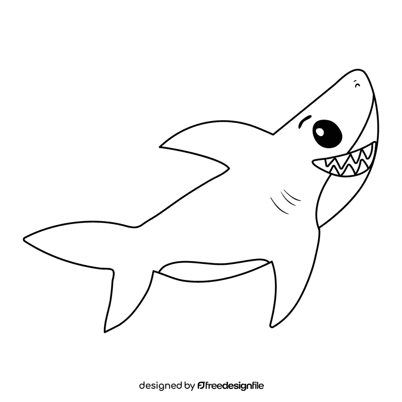 Shark black and white clipart