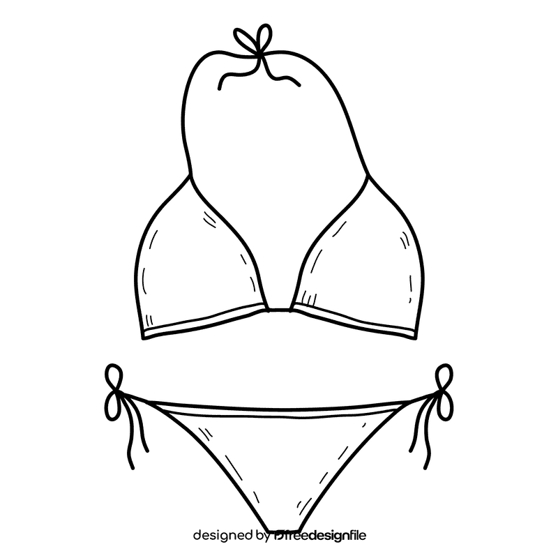 Bikini black and white clipart