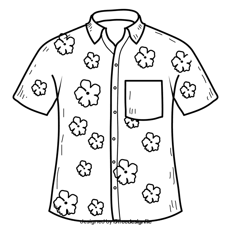 Summer shirt black and white clipart