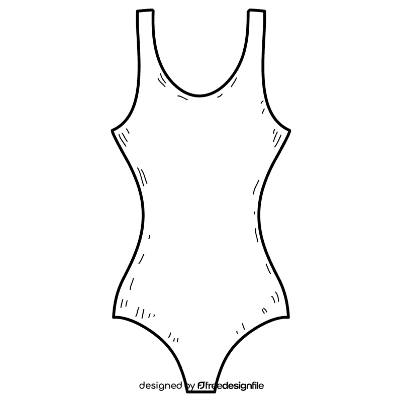 Swimsuit black and white clipart