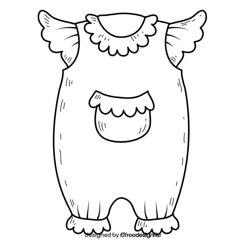 Body suit black and white clipart