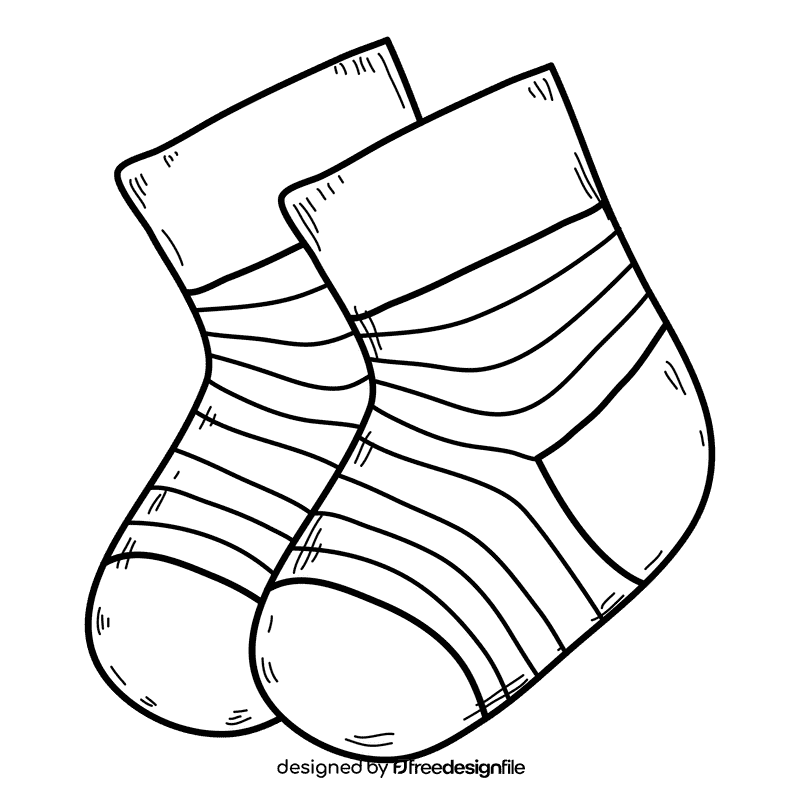 Socks black and white clipart
