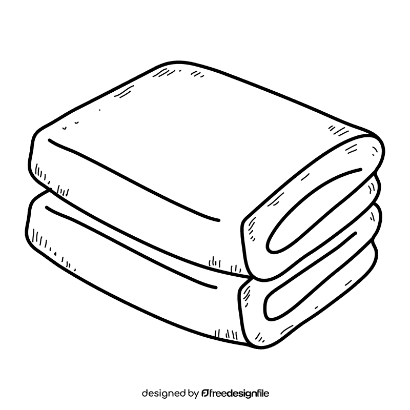 Towels black and white clipart