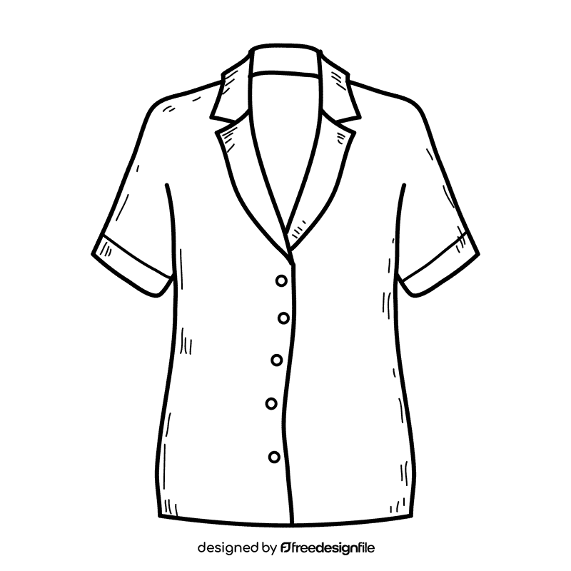 Female blouse black and white clipart