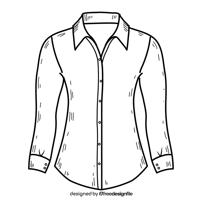 Female shirt black and white clipart