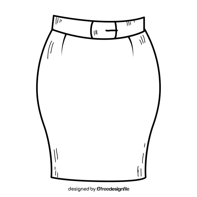 Female tight skirt black and white clipart