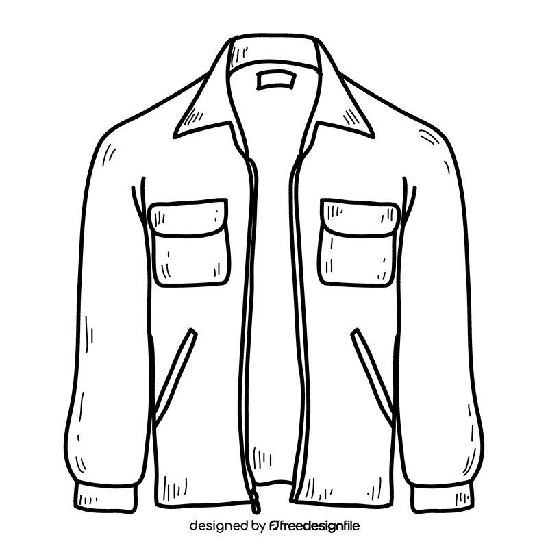Male jacket black and white clipart