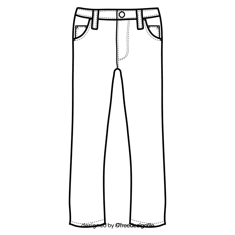 Male jeans black and white clipart