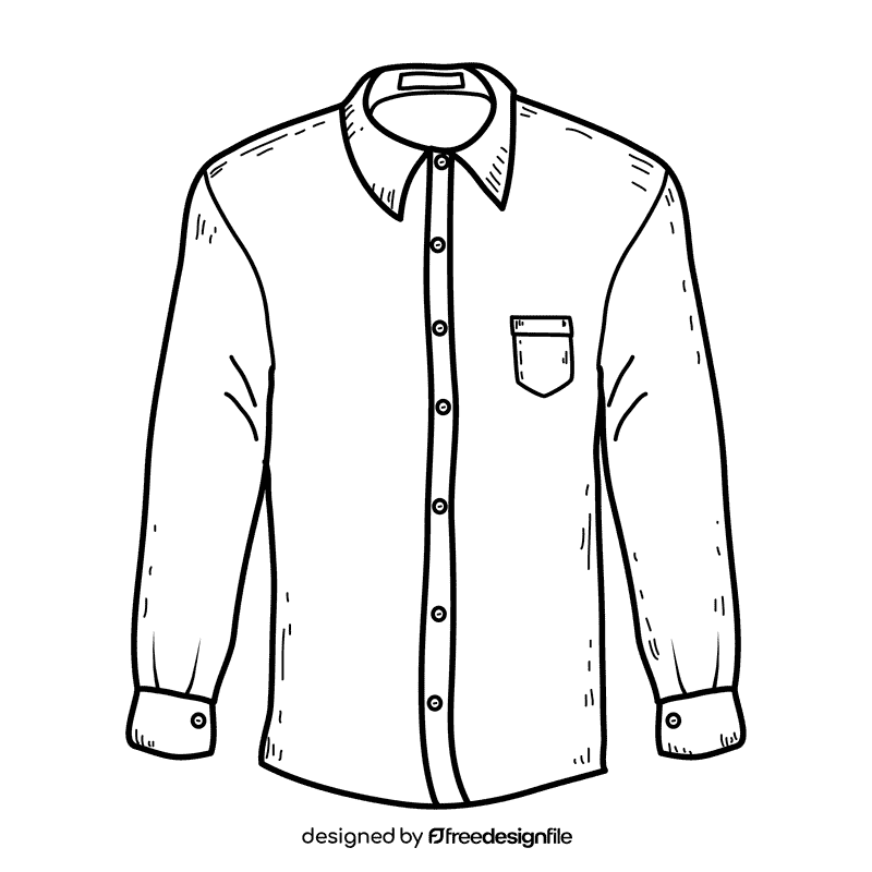 Male shirt black and white clipart