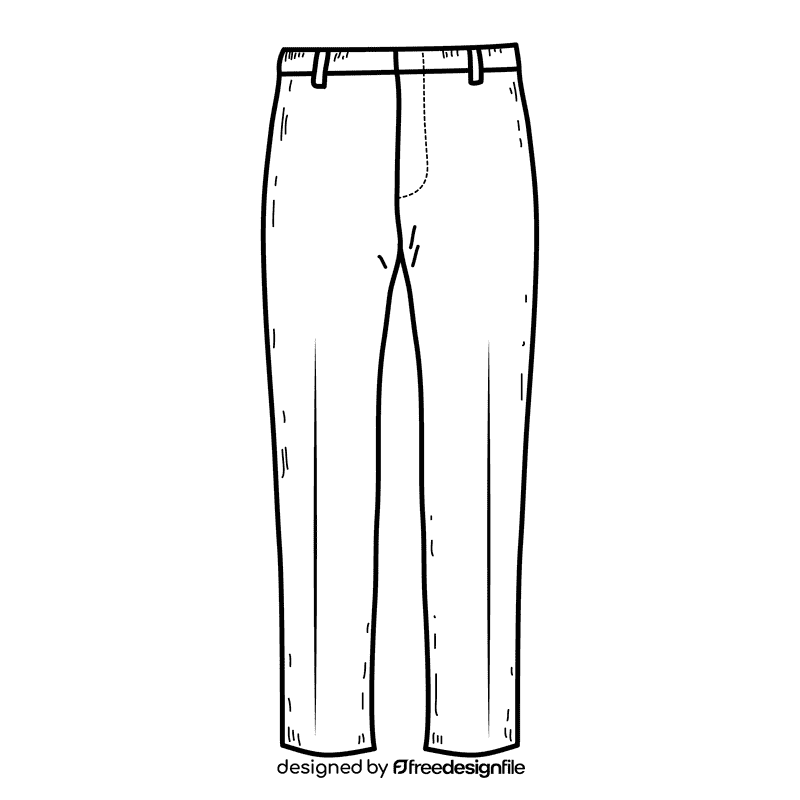 Male trouser black and white clipart