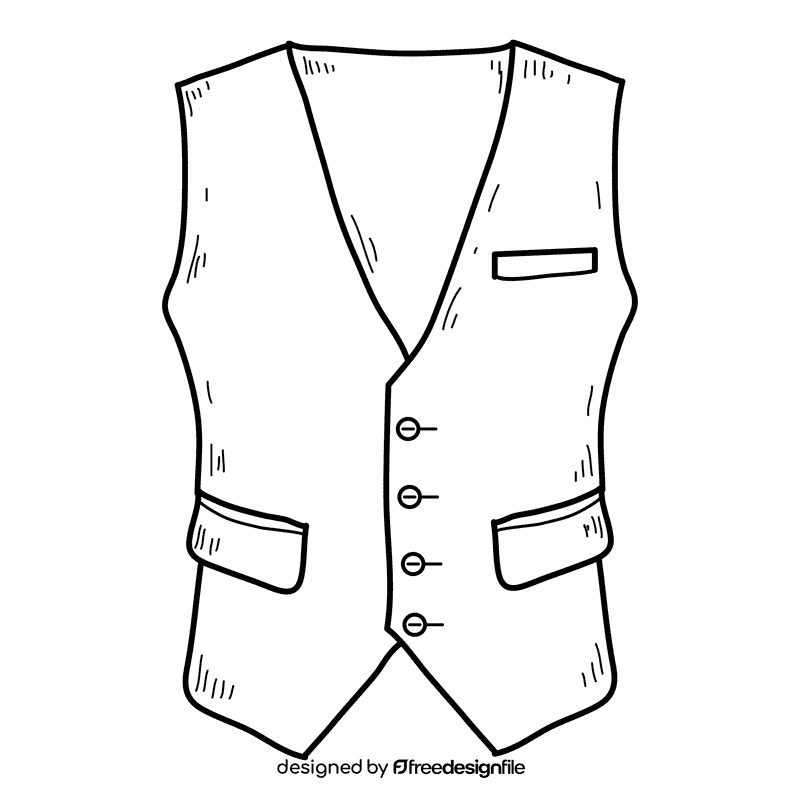 Male west coat black and white clipart